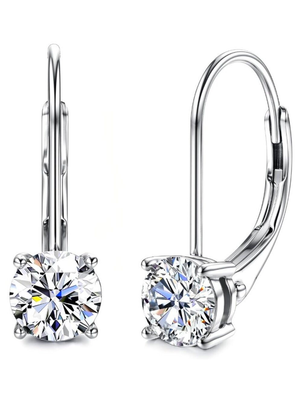 Moissanite Dangle Drop Earrings Sterling Silver for Women